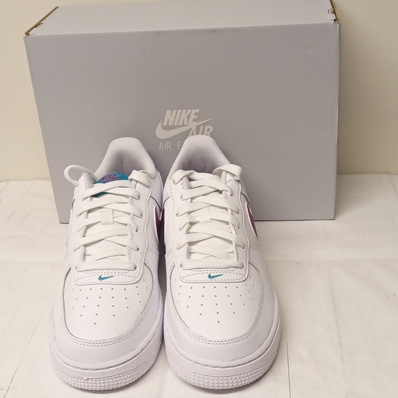 Nike Air Force 1 /White-Hyper Pink-Aquamarine-Viotech/ 6Y=7.5W /FV5948-108 - Picture 13 of 15